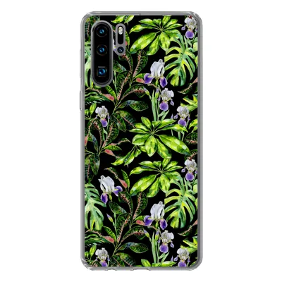 Produktbild von MuchoWow® Handyhülle Schutzhülle Hülle für Huawei P30 Pro Blume - Blätter - Muster Silikon Softcase Handy Hülle - Schutzdeckel