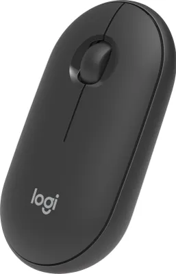 Produktbild von Logitech Pebble M350, Beidhändig, Optisch, RF Wireless + Bluetooth, 1000 DPI, Graphit