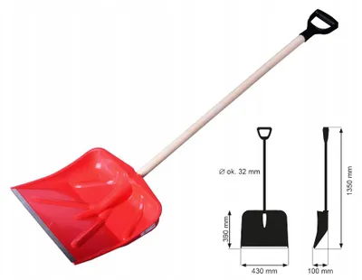 Produktbild von Verkatto Schneeschaufel 43cm mit Holzstiel leicht und robust