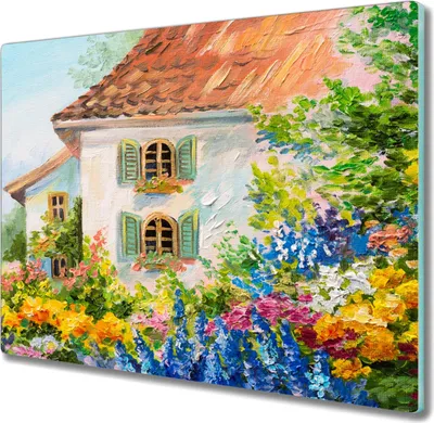 Produktbild von Coloray Hackbrett Kochplattenabdeckung Herdabdeckplatte 60x52 cm Schneidebrett Küchenbrett - Das Dorf Blumen Haus der Natur