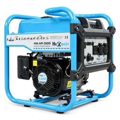 Produktbild von Inverter Stromerzeuger HEXWELT 3200W Benzin 230V 7PS 210cm³ 10L Notstromaggregat HW-API-3500i