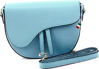 Image de Sac Florence en cuir bleu clair D2OTF810H
