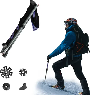 Image de Qunature 1 pièce Bâtons de Trekking 7075 Aluminium Bâtons de Marche Outdoor 130cm, Violet