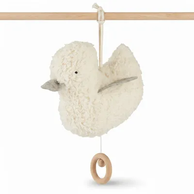 Produktbild von Efie Baby Spieluhr Entchen grau – Melodie Au clair de la Lune, Kuschelspieluhr aus kbA Baumwolle, Germany