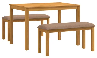 Immagine prodotto di vidaXL Set da pranzo, 3 pezzi, grigio, legno massello di quercia