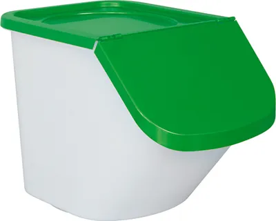 Produktbild von Zutatenspender, 40 Liter, LxBxH 610 x 430 x 450 mm, Behälter weiß, Deckel grün, PP