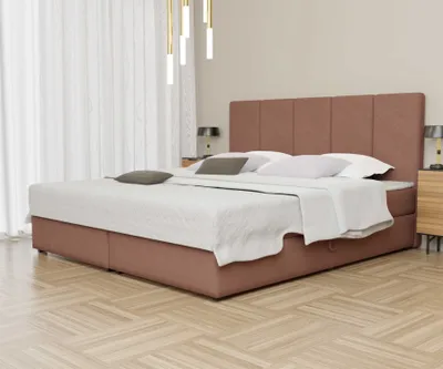 Produktbild von Boxspringbett Schlafzimmerbett ELICIO 160x200cm Stoff Apricot inkl. Bettkasten