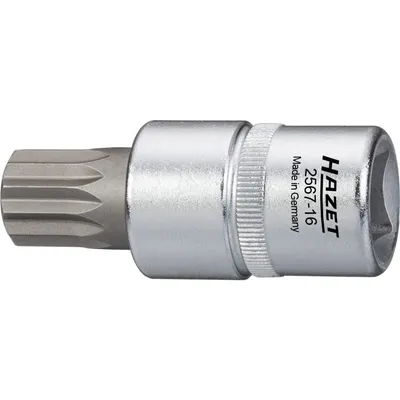 Produktbild von Hazet Öldienst Schraubendreher-Steckschlüsseleinsatz 2567-16, 1/2 (12,5 mm) Vierkant hohl, Innen Vielzahn Profil XZN mit Zapfen, SW M16