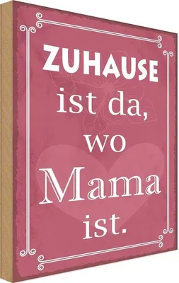 Produktbild von vianmo Holzschild 18x12 cm Zuhause ist da wo Mama Spruch Zitat
