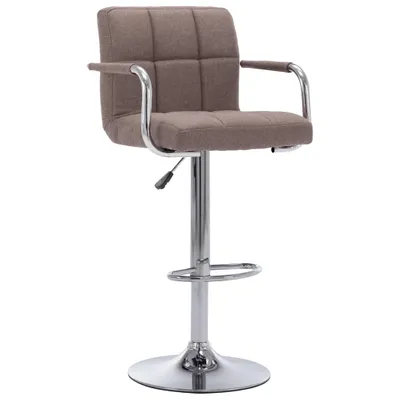 Image de vidaXL Tabouret de bar 2 pcs. Tissu taupe