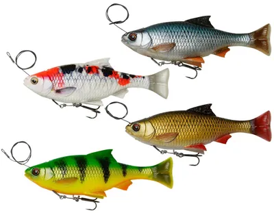 Produktbild von Savage Gear 4D Line Thru Pulse Tail Roach - Gummifisch, Farbe:Firetiger, Länge / Gewicht:18cm / 90g