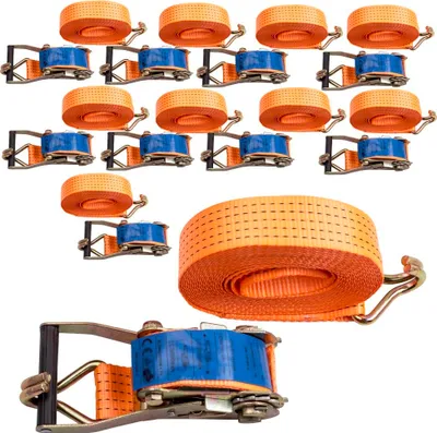 Zdjęcie produktu dla 10 x Spanngurt Zurrgurte 8m 5t ( 2500 / 5000 daN, KG ) Zweiteilig 50mm