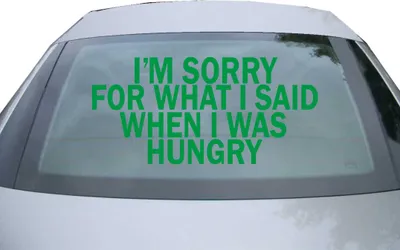 Produktbild von Indigos UG - Aufkleber Heckscheibe & Motorklappe DE6315 - grün - 600x285 mm - i'm sorry for what i said when i was hunggry - Auto Scheiben Fenster Heckklappe Tuning Racing JDM - Die cut