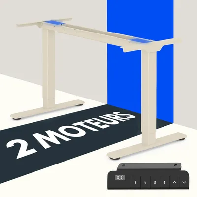 Image de FlexiSpot E1 Pro Bureau réglable en hauteur Électrique, double moteur Capacité de charge 120 kg 4 mémoires de réglage, protection anti-collision (blanc mousse)