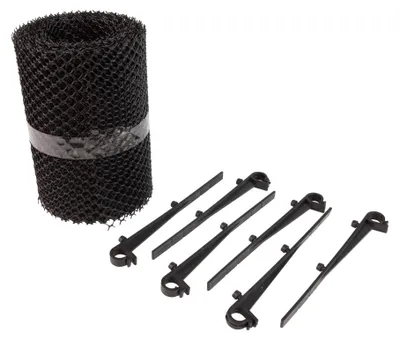 Produktbild von Dachrinnenschutz Windhager 6m Schwarz mit Befestigungsklammern 07125
