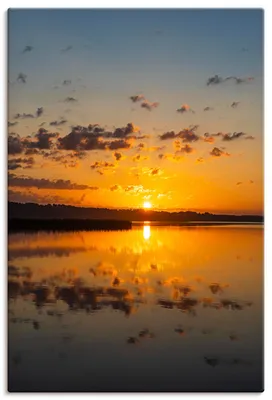 Produktbild von ARTland Leinwandbild Sonnenaufgang in Seedorf am Schaalsee Größe: 60x90 cm