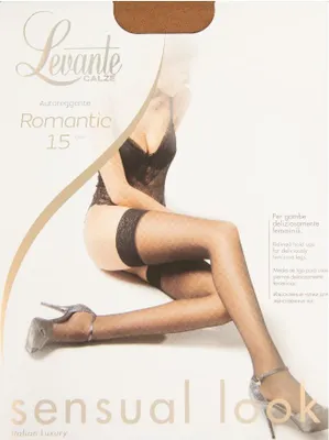 Produktbild von Sedig matte halterlose Collant Strumpfhose Frau 15 den 17 dtex LEVANTE Artikel ROMANTIC 15 AUTOREGGENTE, 2 - M, Poliammide 81%,Elasthan 19%