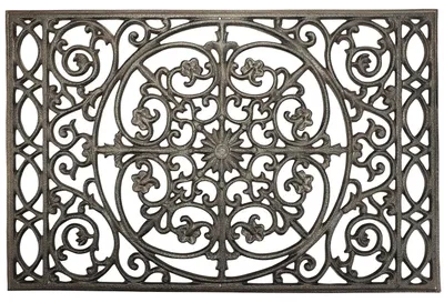 Gusseiserne Fußmatte, 55,9 x 36,6 cm, Vintage-Rustikal, rutschfest