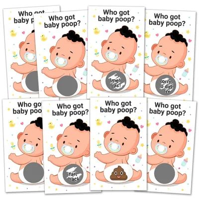 Baby Shower Spiel – 38 Rubbelkarten, lustige Duschaktivität