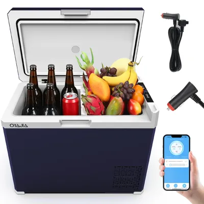 Produktbild von 40L Kompressor Kühlbox mit App, Dual-Zone (-20°C bis +20°C), elektrisch für 12V/24V/230V – mit Trennwand – ideal für Camping, Auto, LKW, Wohnmobil