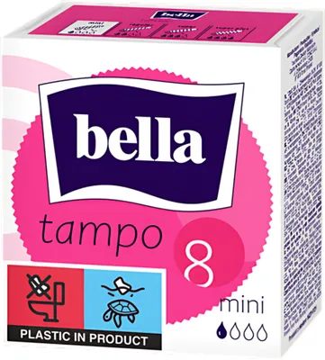 Zdjęcie produktu dla Bella Tampo Mini Chłonne I Solidne Tampony Higieniczne Bez Aplikatora 8 Szt