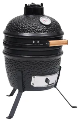 Produktbild von Keramischer Kamado-Grill - 26,5 cm - Marke Rooster - Für die Verwendung mit Holzkohle - Schwarz - Für den Außenbereich