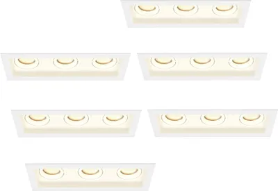 Produktbild von Ledvion 6er Set LED Einbaustrahler Weiss GU10 Fassung 3W Warmweiss dimmbar