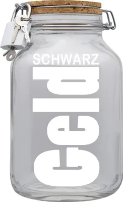 Produktbild von Spardose Geld Geschenk Ideen Schwarz Geld Transparent Größe XXL 3 Liter