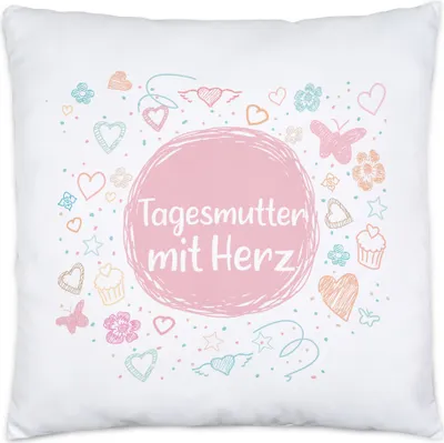 Produktbild von Tagesmutter mit Herz Kissen Inkl. Füllung Dankeschön Geschenk Danke Sagen Für Alles Tagesmutter