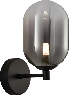 Image de Applique murale ALIAS noire 1xE14x40W en verre, dimensions : 24,5 x 12 x 18 cm, IP20, Milagro
