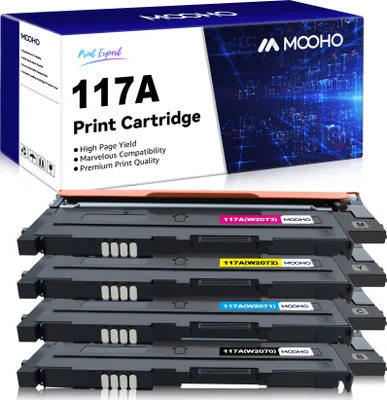 Produktbild von 4er MOOHO 117A Tonerkartusche (mit Chip) Kompatibel für HP 117 A Color Laser MFP 178nwg 179fwg 178nw 179fnw Color Laser 150a 50nw 150w
