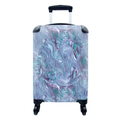 Produktbild von MuchoWow® Koffer Handgepäck Trolley Rollkoffer Kleine Reisekoffer mit 4 Rollen - Marmor - Farbe - Abstrakt - Muster - Cabin Size < 55x40x23 cm & 55x40x20 cm - Fotokoffer - Kabinenkoffer - Boardgepäck - Reise-Box - Reisekoffer - Reisegepäck - Koffer mit Bild - Trolley für Kinder