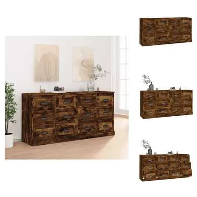 Image de vidaXL Sideboards 2 pcs. Chêne fumé bois composite - Sideboards
