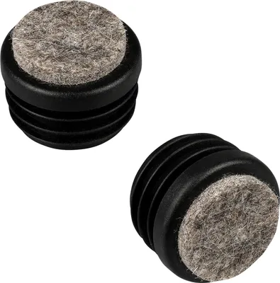 Produktbild von Runde Rohrstopfen mit geschweißtem Filz - Möbelgleiter Stuhlbeinschutz - Außen-Ø 16 mm Rohrmaße 15-2 mm