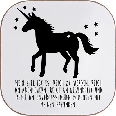 Produktbild von Mr. & Mrs. Panda Tischuntersetzer Mein Ziel ist es,... - Weiß - Geschenk, Sterne, Einhorn, Horn, Holzuntersetzer, Pferd, Pony, Coaster, gläseruntersetzer, bieruntersetzer