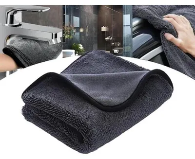 Obrázok produktu pre Sada 3 mikrovláknových utierok na sušenie, 40x60 cm, tmavosivá/čierna, s vysokou savosťou