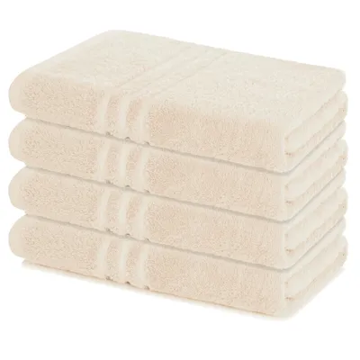 Produktbild von Lavea® 4er Set Duschtuch 70x140, 4 Stück, 100% Baumwolle Frottee, saugstark, weich und strapazierfähig, waschbar 60°C, trocknergeeignet, Handtuch, Handtücher, Duschtücher, Creme