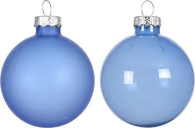 Produktbild von Weihnachtskugeln Glas 8cm 4 Stück - Himmelblau transparent