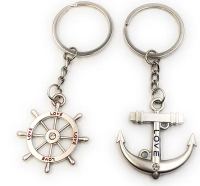Produktbild von Onwomania Schlüsselanhänger Seefahrt Partner Pärchen Love Liebe Silber Metall Anhänger Charm