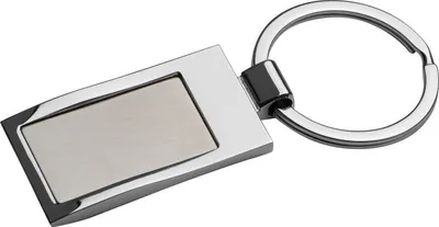 Produktbild von Metall-Schlüsselanhänger / rechteckig / verchromt