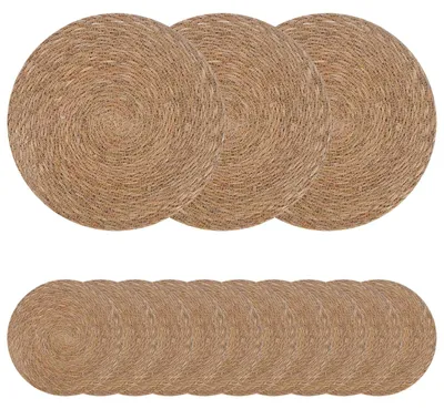 Obrázek produktu pro vidaXL Podložka z mořské trávy, 50 kusů, přírodní, průměr 30 cm, 100% mořská tráva