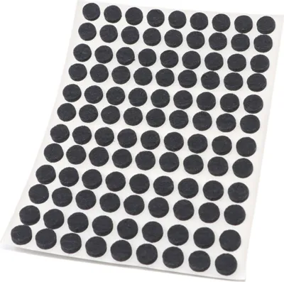 Produktbild von Adsamm® | 108 x selbstklebende Filzgleiter / Schwarz / Ø 10 mm / rund / Möbelgleiter aus Filz mit 3.5 mm Stärke