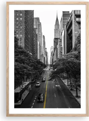 Produktbild von Gerahmtes Poster - Rahmen in heller Eiche - Broadway New York - 50x70 cm - Wand Bild - Wanddeko - Wandbilder - Kunstposter - Wandposter - Bilderrahmen - Bilder - Kunstdruck - P2NPA50x70-5184