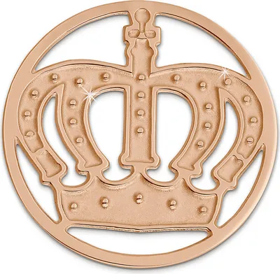 Produktbild von Amello Edelstahl vergoldet Coins rose 30 mm Einleger Krone Damen Coin ESC513E