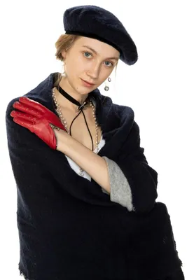 Productafbeelding van Damenmuts, beanie, gebreide muts, marineblauw, wintermuts, warme wintermuts, pudelmuts, model N-464