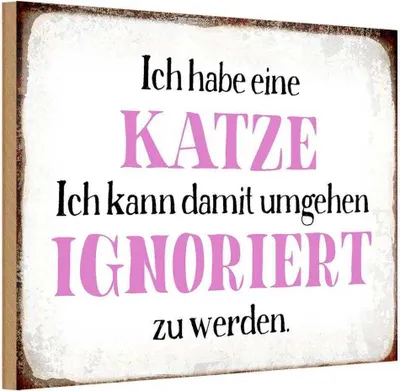 Produktbild von vianmo Holzschild 20x30 cm habe Katze kann ignoriert werden Spruch Zitat