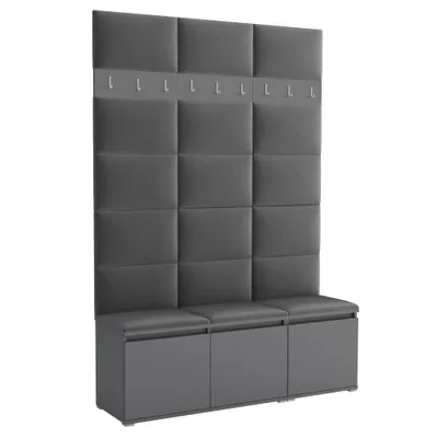 Produktbild von Garderobe LUTON 3 ANTHRACITE 15– Farbe Anthrazit, moderner Schrank 40x150x213 cm, funktionale Lösung für den Flur, Garderobeschrank, Flurmöbel