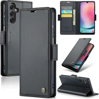 Produktbild von Galaxy A24 4G Hülle, Leder Brieftasche Kartenfach Schutzhülle mit Standfunktion für Samsung Galaxy A24 4G Schwarz