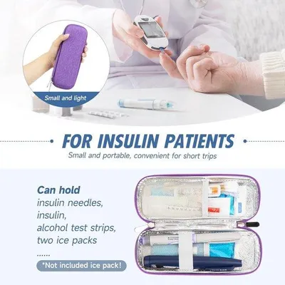 Productafbeelding van Famanu Koeltas voor medicijnen - Insulinkoeler voor diabetici (paars)
