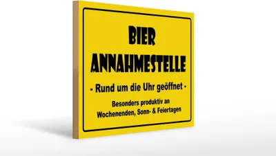 Produktbild von Holzschild  Bier Annahmestelle, 40 x 30 cm, Holzschilder Spruch Alkohol